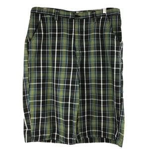 Vtg Southpole Mens Size 38 Shorts Plaid Bermuda Baggy Blue Green Y2K 1990s